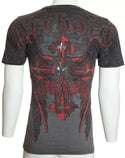 ARCHAIC by AFFLICTION Charcoal ABINGDON Short Sleeve Slim Fit Y2K T-shirt