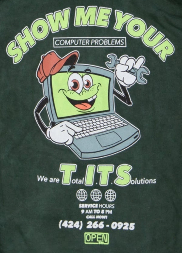 Open 925 Men's Hoodie Total IT Solutions Green Dye Hoodie Unisex