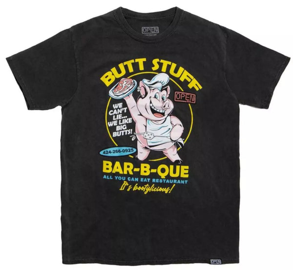 Open 925 Men's T-shirt Butt Stuff Black Wash Unisex