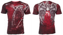 $58 AFFLICTION Red RELINQUISH Short Sleeve Slim Fit Y2K T-shirt MMA ELITE NWT ++