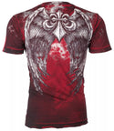 $58 AFFLICTION Red RELINQUISH Short Sleeve Slim Fit Y2K T-shirt MMA ELITE NWT ++