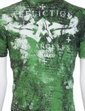 $62 AFFLICTION Green LUCINDA ANGEL Short Sleeve Slim Fit Y2K T-shirt NWT ++