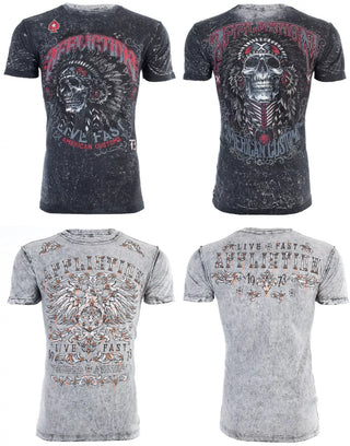 AFFLICTION American Customs IROQUOIS Short Sleeve Slim Fit REVERSIBLE T-shirt ++