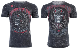 AFFLICTION American Customs IROQUOIS Short Sleeve Slim Fit REVERSIBLE T-shirt ++