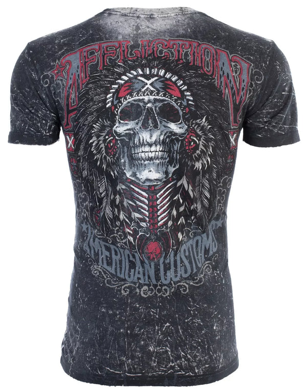 AFFLICTION American Customs IROQUOIS Short Sleeve Slim Fit REVERSIBLE T-shirt ++