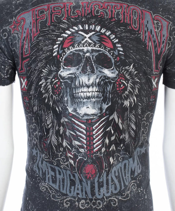 AFFLICTION American Customs IROQUOIS Short Sleeve Slim Fit REVERSIBLE T-shirt ++