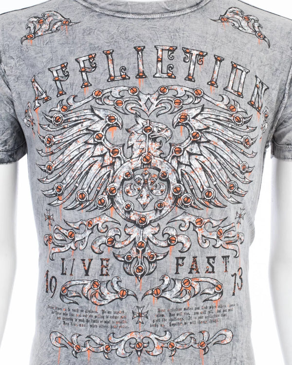 AFFLICTION American Customs IROQUOIS Short Sleeve Slim Fit REVERSIBLE T-shirt ++