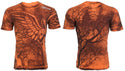 $62 AFFLICTION Orange GRAVE ANGEL Short Sleeve Slim Fit Y2K T-shirt NWT ++