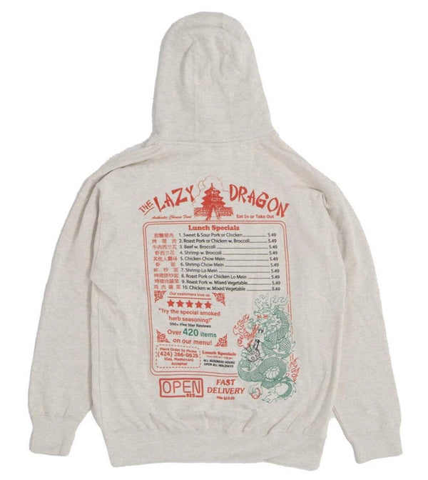 Open 925 Men's Hoodie Lazy Dragon Hoodie Oatmeal Unisex