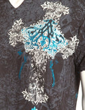 ARCHAIC by AFFLICTION Black MAUSOLEUM Short Sleeve Slim Fit Y2K T-shirt NWT