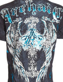 ARCHAIC by AFFLICTION Black MAUSOLEUM Short Sleeve Slim Fit Y2K T-shirt NWT