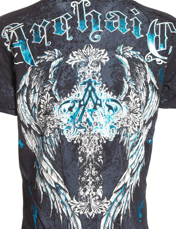 ARCHAIC by AFFLICTION Black MAUSOLEUM Short Sleeve Slim Fit Y2K T-shirt NWT