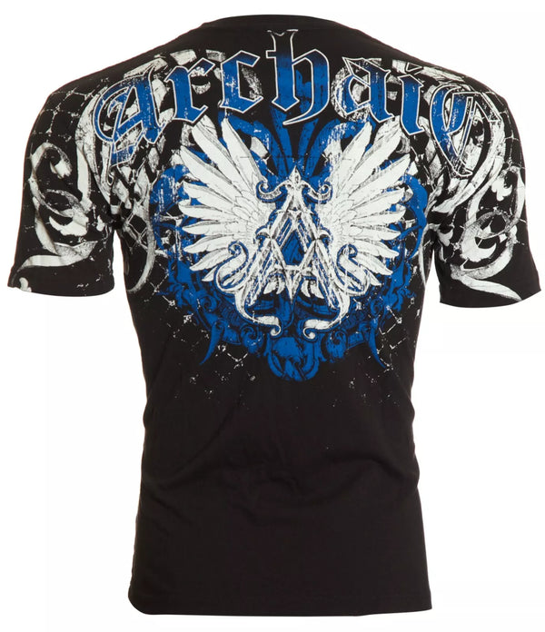 ARCHAIC by AFFLICTION Black HEAVYWEIGHT Short Sleeve Slim Fit Y2K T-shirt NWT