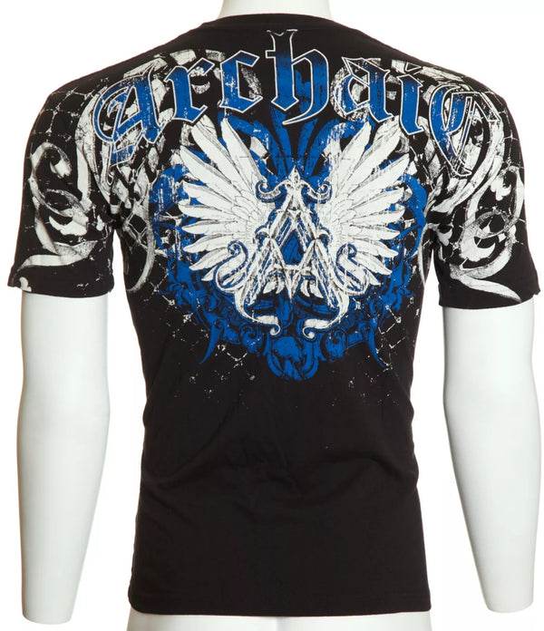 ARCHAIC by AFFLICTION Black HEAVYWEIGHT Short Sleeve Slim Fit Y2K T-shirt NWT