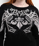 Affliction Women's Thermal Long Sleeve Shirt Aguilas
