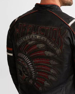 Affliction Men's Leather Jacket limited American Customs Dakota