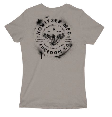 Howitzer Style Women's T-Shirt Freedom CO Stencil Military Grunt MFG