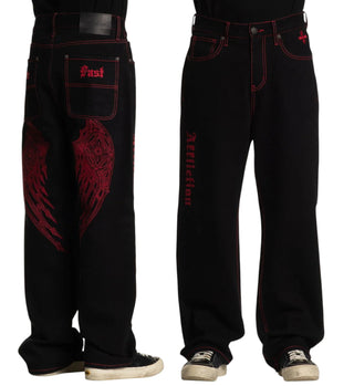 Affliction Men’s Jeans Wide Leg Wings Inseam 32