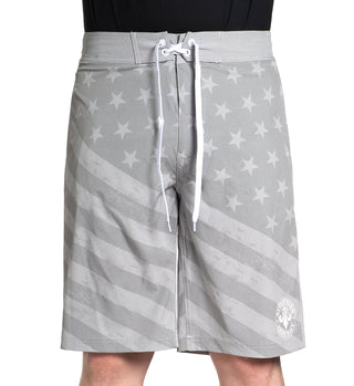 Affliction Men's Boardshorts JUSTICE Biker Grey