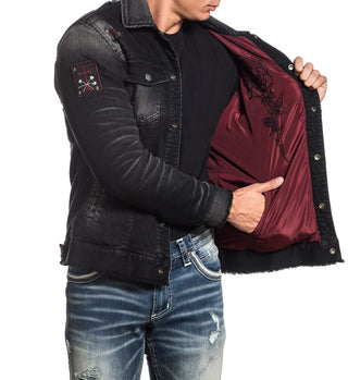 AFFLICTION GRIDLOCK Men's Reversible JACKET Black