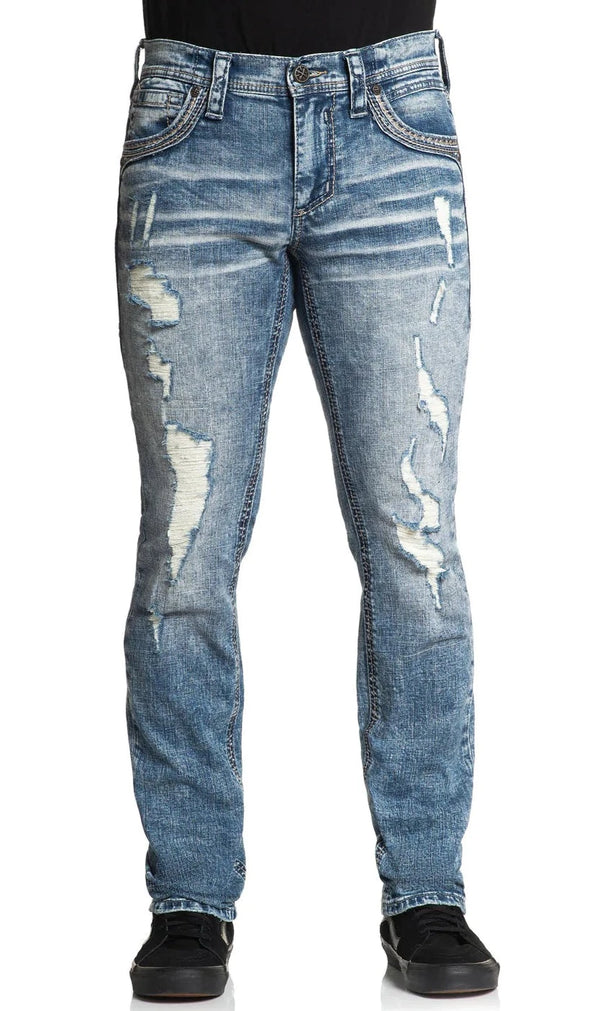 Affliction Men's Denim Jeans Gage Peak Groves Blue