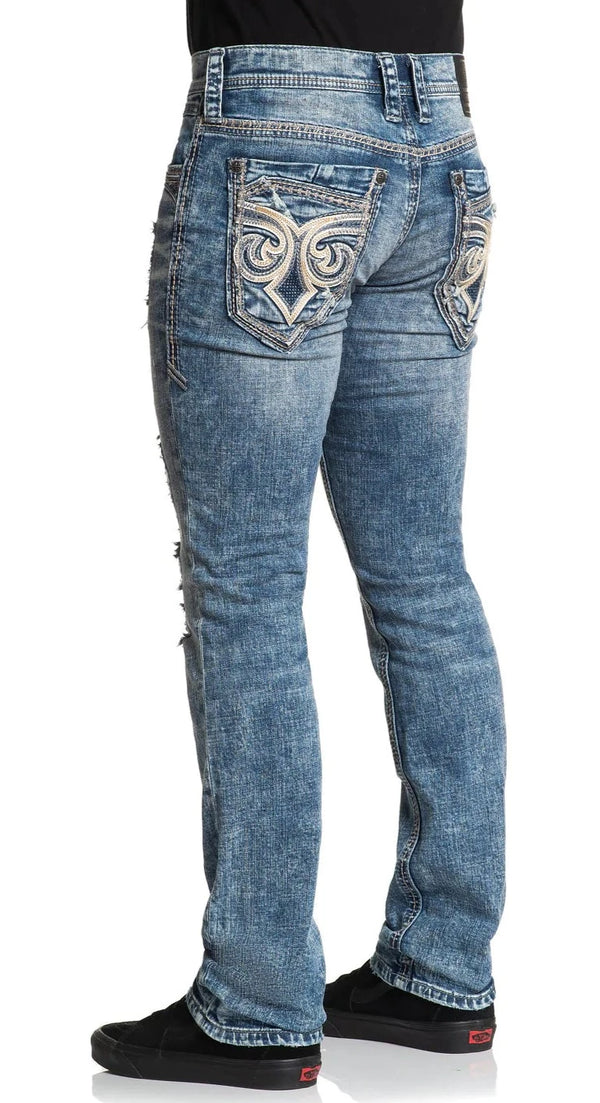 Affliction Men's Denim Jeans Gage Peak Groves Blue