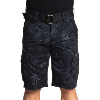 Affliction Men's Cargo Short AGONY Mens Outwear Black Biker