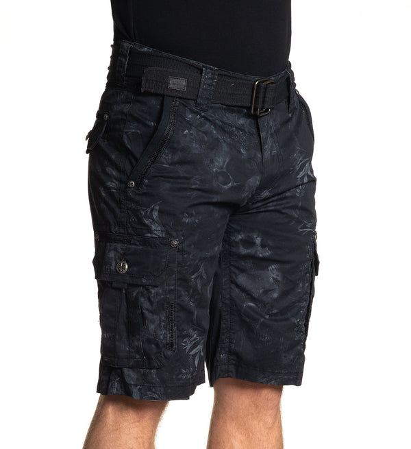 Affliction Men's Cargo Short AGONY Mens Outwear Black Biker