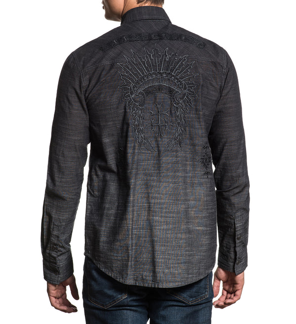 AFFLICTION DISTINCT Men's Button Down Shirt