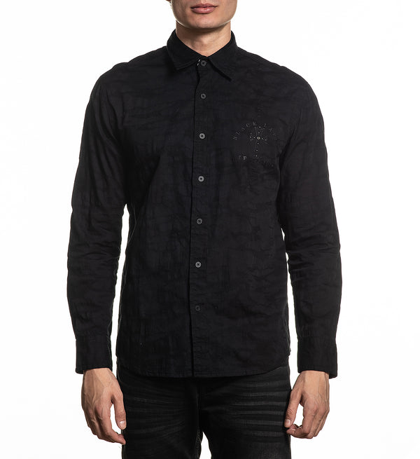 AFFLICTION LIBERTINE Men's Button Down Shirt