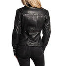 AFFLICTION Leather SKULLHEAD WOMEN'S JACKET Black
