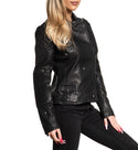 AFFLICTION Leather SKULLHEAD WOMEN'S JACKET Black