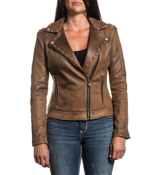 AFFLICTION Women's Jacket RUMOURS Brown Biker