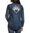 Affliction Women's Button Down ALBATROSS L/S Shirt Biker