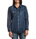 Affliction Women's Button Down ALBATROSS L/S Shirt Biker