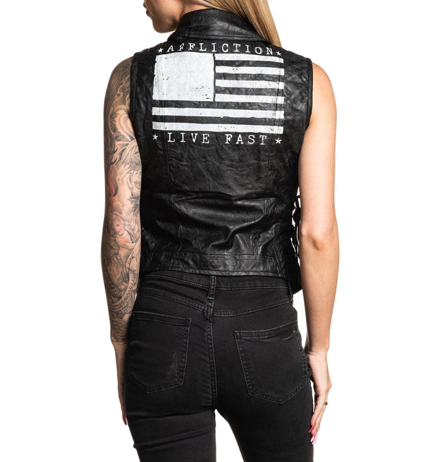 AFFLICTION CLUTCH VEST Women's Jacket Black