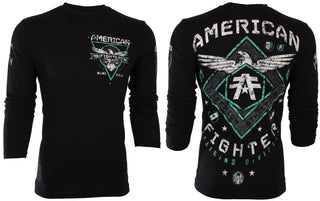 American Fighter Men's Long Sleeve Shirt ABRAHAM Black S-3XL */