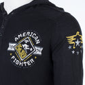 American Fighter Mens Long Sleeve Hoodie Massachusetts shirt Black  ^