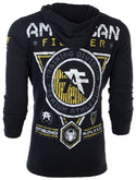 American Fighter Mens Long Sleeve Hoodie Massachusetts shirt Black  ^