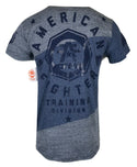 AMERICAN FIGHTER Mens T-Shirt EDGEWATER TEE Athletic Biker Gym GRAY 20