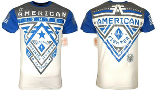 AMERICAN FIGHTER CROSSROADS Men's T-Shirt White/Grey/Blue
