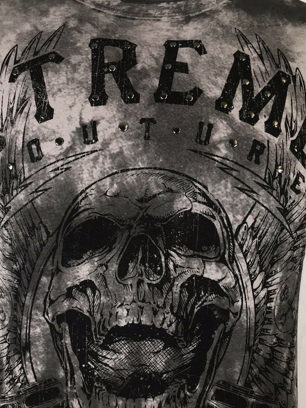 XTREME COUTURE by AFFLICTION Mens T-Shirt OIL SLICK Skulls Biker MMA Gym