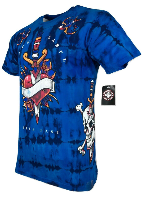 AFFLICTION PIERCED TRUST Men's T-shirt Blue