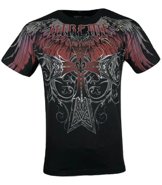XTREME COUTURE by AFFLICTION Men's T-Shirt STEEL VAULT Skulls Biker MMA GYM