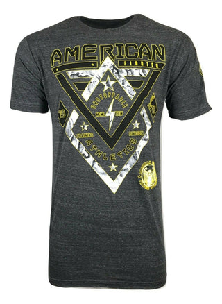 AMERICAN FIGHTER Mens T-Shirt ALASKA TB TEE Athletic Biker GRAY WHITE MMA 19