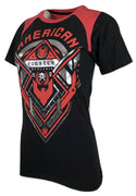 AMERICAN FIGHTER Womens T-Shirt FLAGSTAFF Athletic Black Biker Gym MMA 22A
