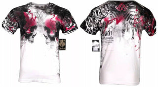 ARCHAIC by AFFLICTION Men's T-Shirt Skulls Crushers Cross Wings MMA Biker