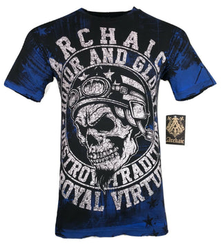 ARCHAIC by AFFLICTION Men's T-Shirt DEATH RACER Skull Wings MMA Biker