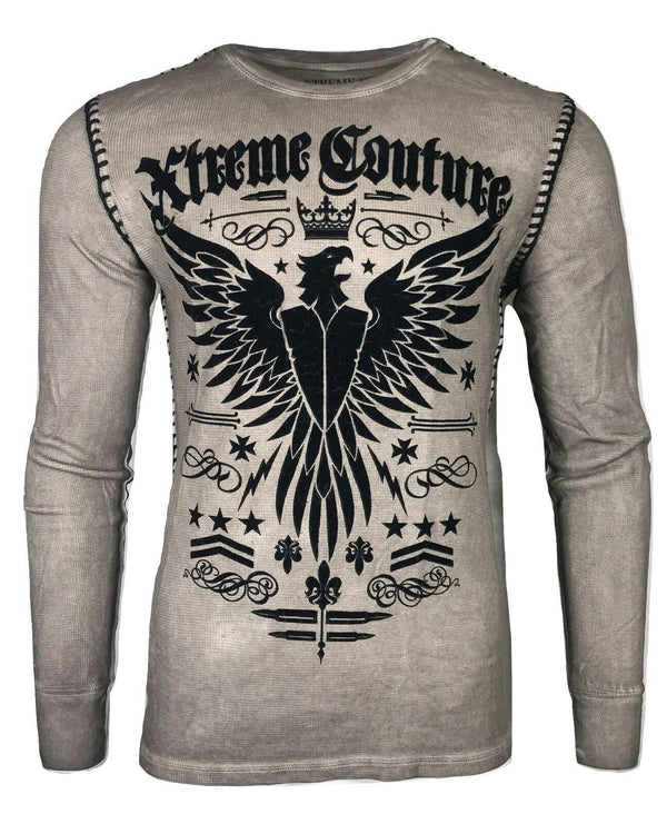 Xtreme Couture by AFFLICTION Men's THERMAL T-Shirt INTENSITY Biker MMA