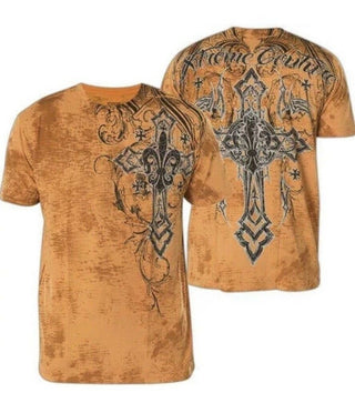 XTREME COUTURE by AFFLICTION Men T-Shirt SPIKED Cross Tattoo Biker GYM